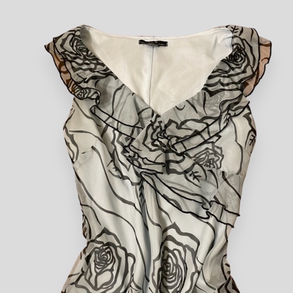 Y2K Vintage Flowy Floral Rose Print Dress Size 10 - Picture 3 of 8